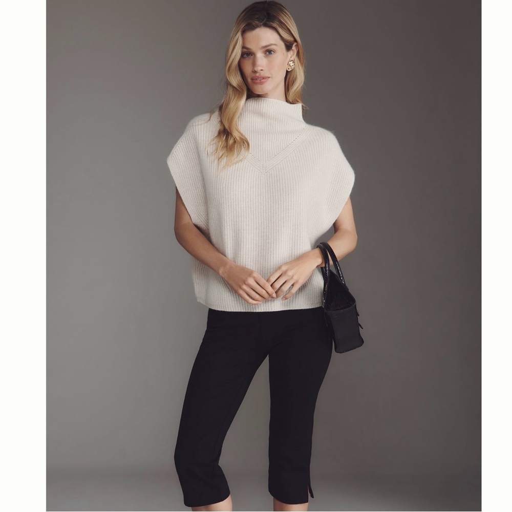 NWT Anthropologie Enza cashmere top in taupe